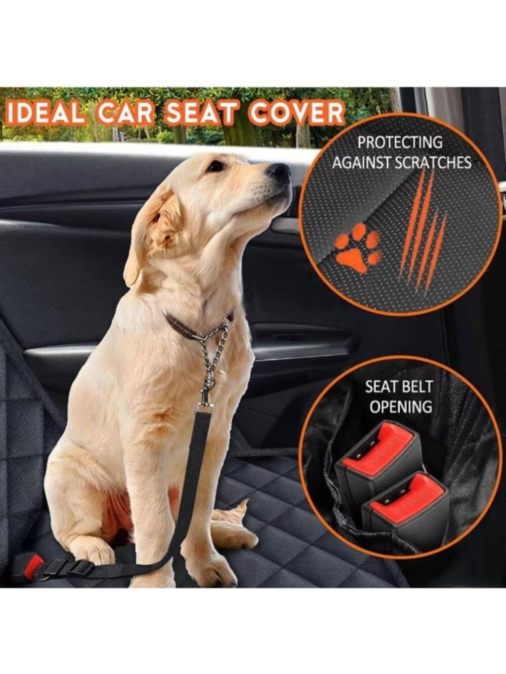 Dog Car Seat Cover Pet Travel Carrier Mattress Waterproof Dog Car Seat Protector - Picture 5 of 6